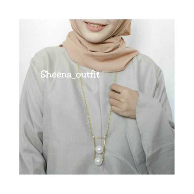 Premium necklace aksesoris kalung hijab Fashion mutiara simple