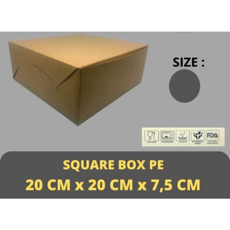 BOX CRAFT KOTAK MAKAN UK 20 X 20 X 7,5 CM FULL LAMINASI