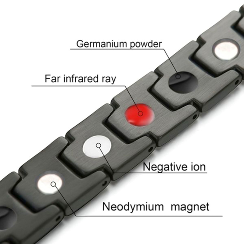 Gelang Terapi Magnetik Warna Emas / Silver / Hitam / Silver untuk Arthritis / Carpal Tunnel