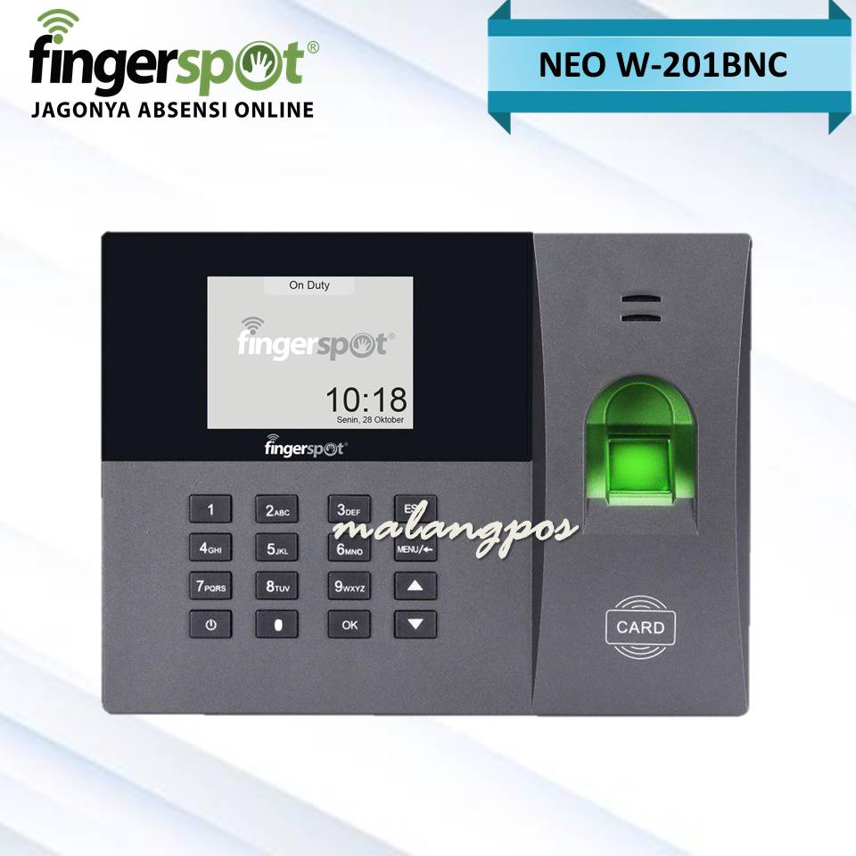 Mesin Absensi Sidik Jari Fingerspot Neo W-201BNC Wifi Baterai W 201 BNC