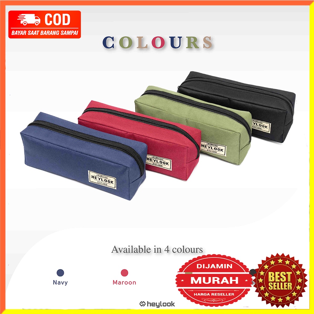 

Tempat Pensil Pencil Pouch Tempat Pensil Penyimpanan Besar Tempat Alat Tulis ATK Simple Polos Berbagai Warna