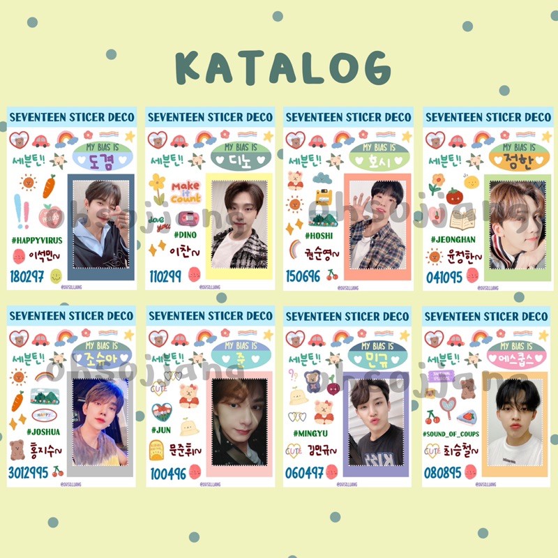 SEVENTEEN CUTE STICKER DECO CARAT LUCU STIKER