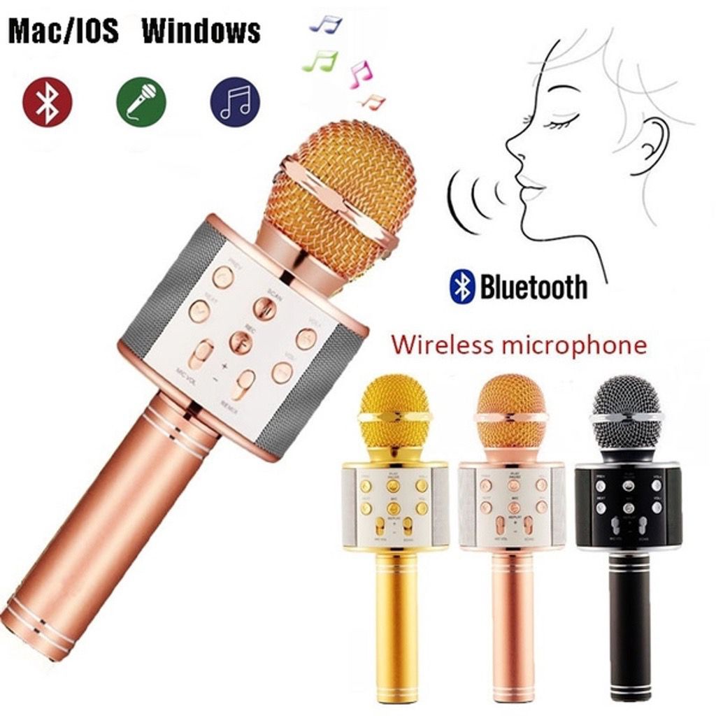 Mic BT WS-858 / Smule Wireless Karaoke Portable / Mic Karaoke Mikrofon Original Wireless Mic Smule WSTER W-STER WS858 WS-858 WS 858