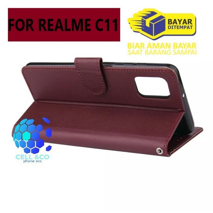 Flip cover REALME C11 Flip case buka tutup kesing hp casing flip case leather wallet