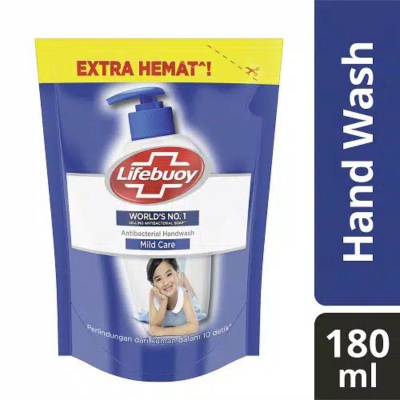 Lifebuoy Antibacterial Handwash 180 ml Refill Mild Care / Sabun Cuci Tangan