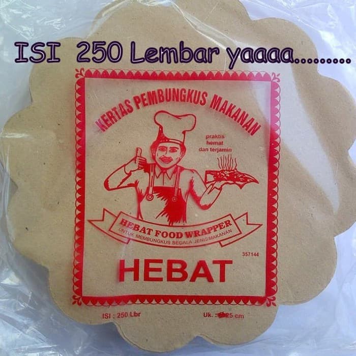 Kertas Kraft Alas Nasi Piring Bambu Coklat HEBAT