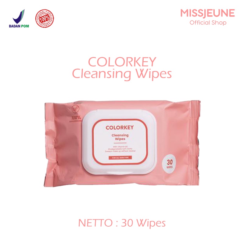 BPOM COLORKEY Tisu Pembersih Wajah Cleansing Wipes Tissue Hapus Kotoran Makeup Remover Mengandung Micellar Water