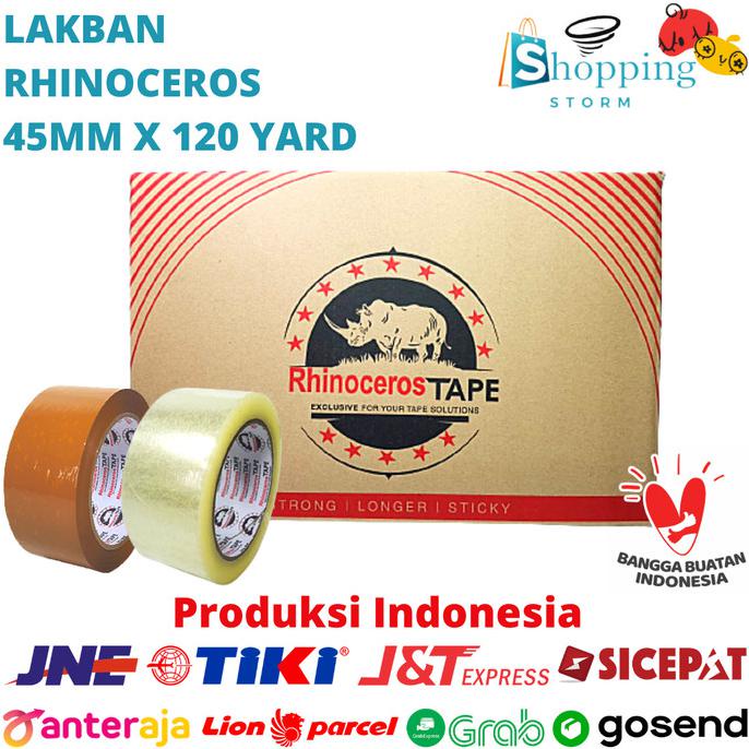 

Lakban Bening/Coklat Rhinoceros Tape 2 Inci 45Mm X 120 Yard @72Pcs/Dus - Bening Fauzinarman