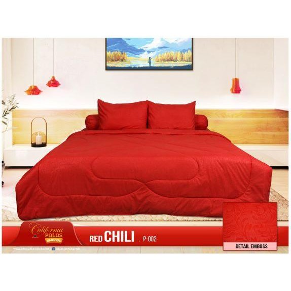 Sprei Polos Emboss California By My Love Red Chili 160z200