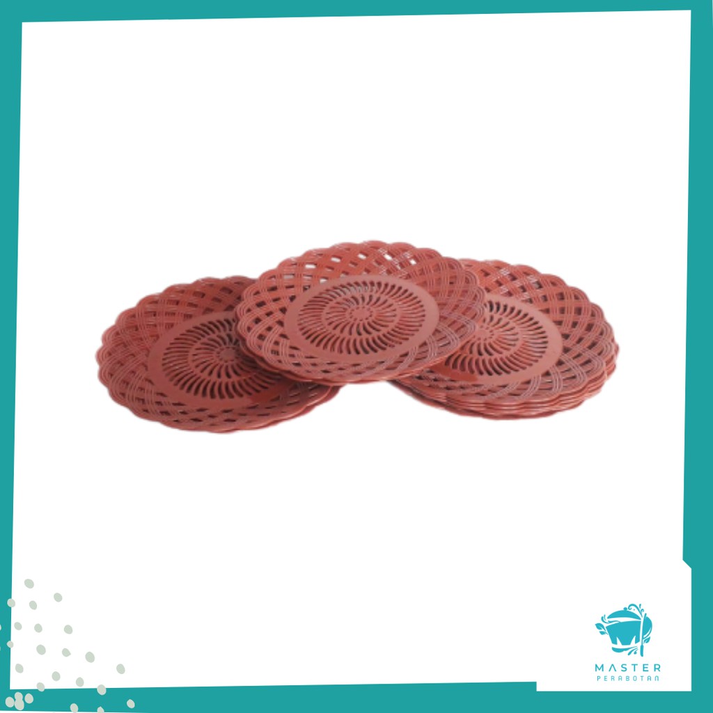 Piring plastik rotan piring plastik motif rotan