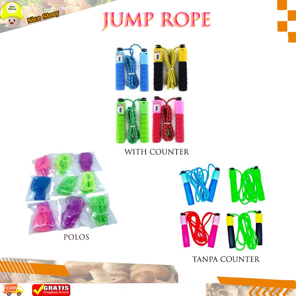 (NCS) Jump Rope Skipping Soft Handle With Counter / Tali Lompat Skipping Alat Hitung 287cm