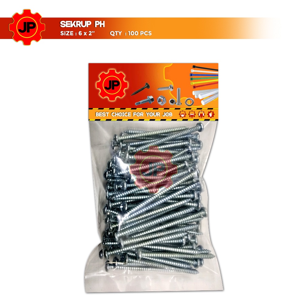 SEKRUP PH 6 x 2 - SKRUP PH 6x2 BAUT TAPPING ISI 100 PCS