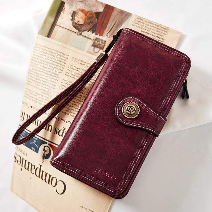 BOSTANTEN Dompet Wanita PU Dompet Ritsleting Dompet Panjang