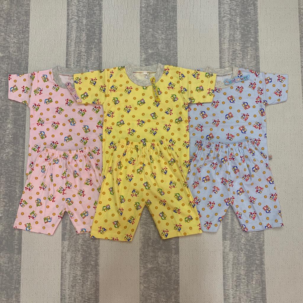 Setelan Pendek Anak Kaos Rumah Baju Anak Unisex Motif Fullprint Bergambar Oblong Kaos Celana Pendek