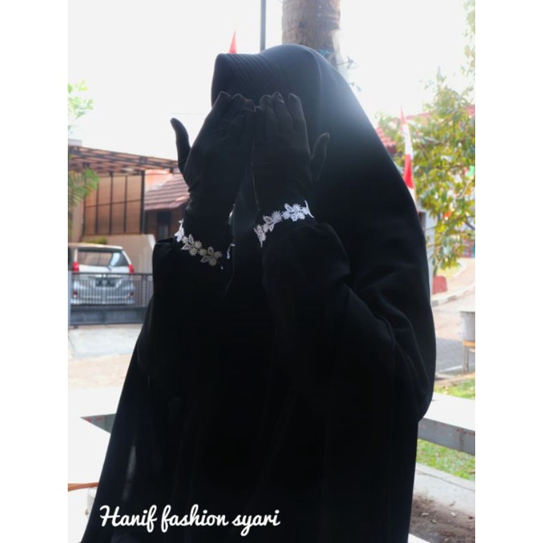 SET GAMIS JETBLACK HITAM POLOS CADAR