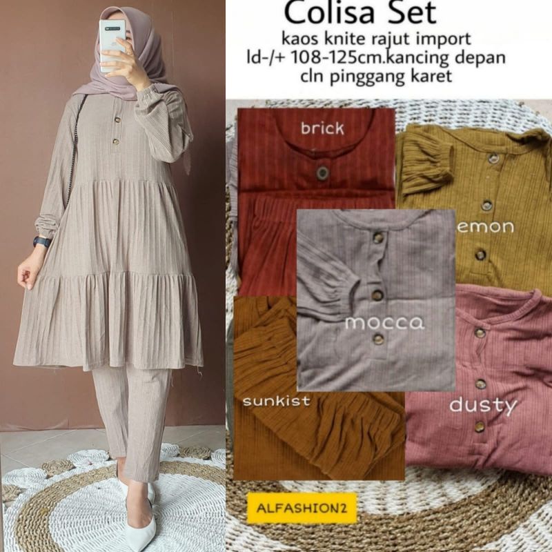 COLISA SET ORI BY ALFASHION SETELAN TERBARU DAN TERLARIS ATASAN DAN BAWAHAN BAHAN MELAR BERKUALITAS JUMBO SIZE BUSUI FRIENLY