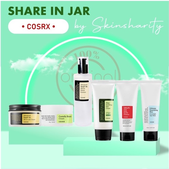 [SHARE IN JAR] COSRX SNAIL 96 SNAIL 92 BLEMISH CREAM ALOE SUN CREAM RICE OVERNIGHT SALICYLIC ACID