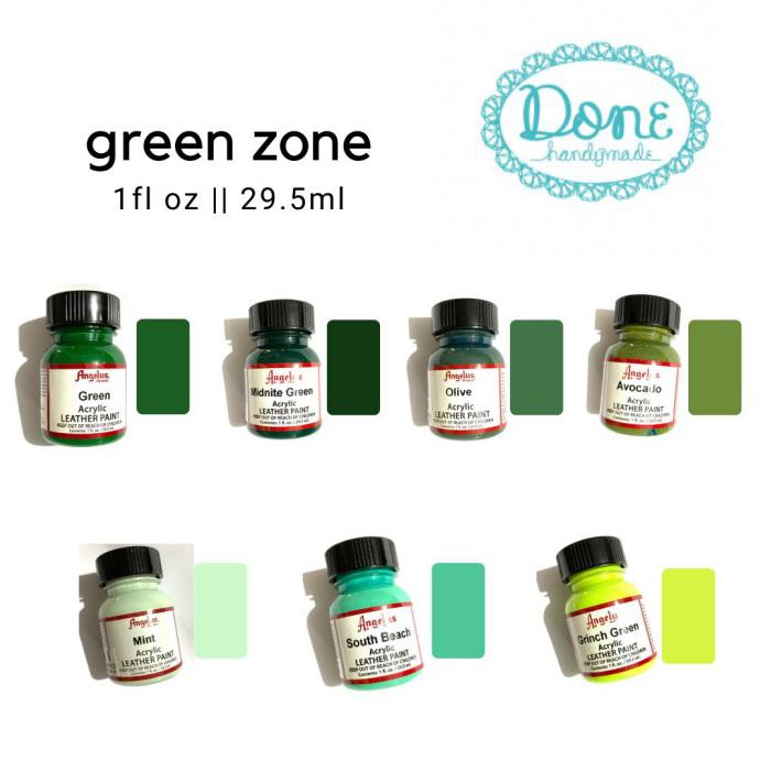 

Cat angelus hijau green acrylic paint canvas leather paint cat kulit - Midnight green