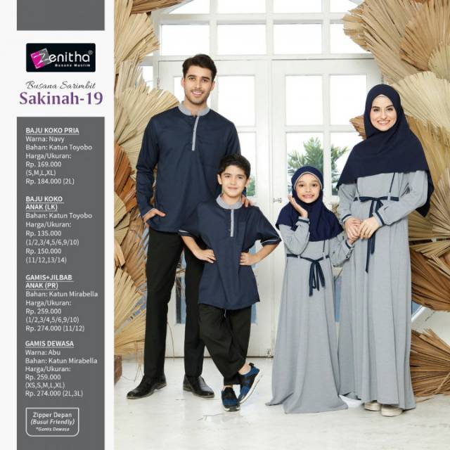 Zenitha Sakinah 19 Sarimbit Seragam Keluarga Baju Muslim Couple Lebaran 2020