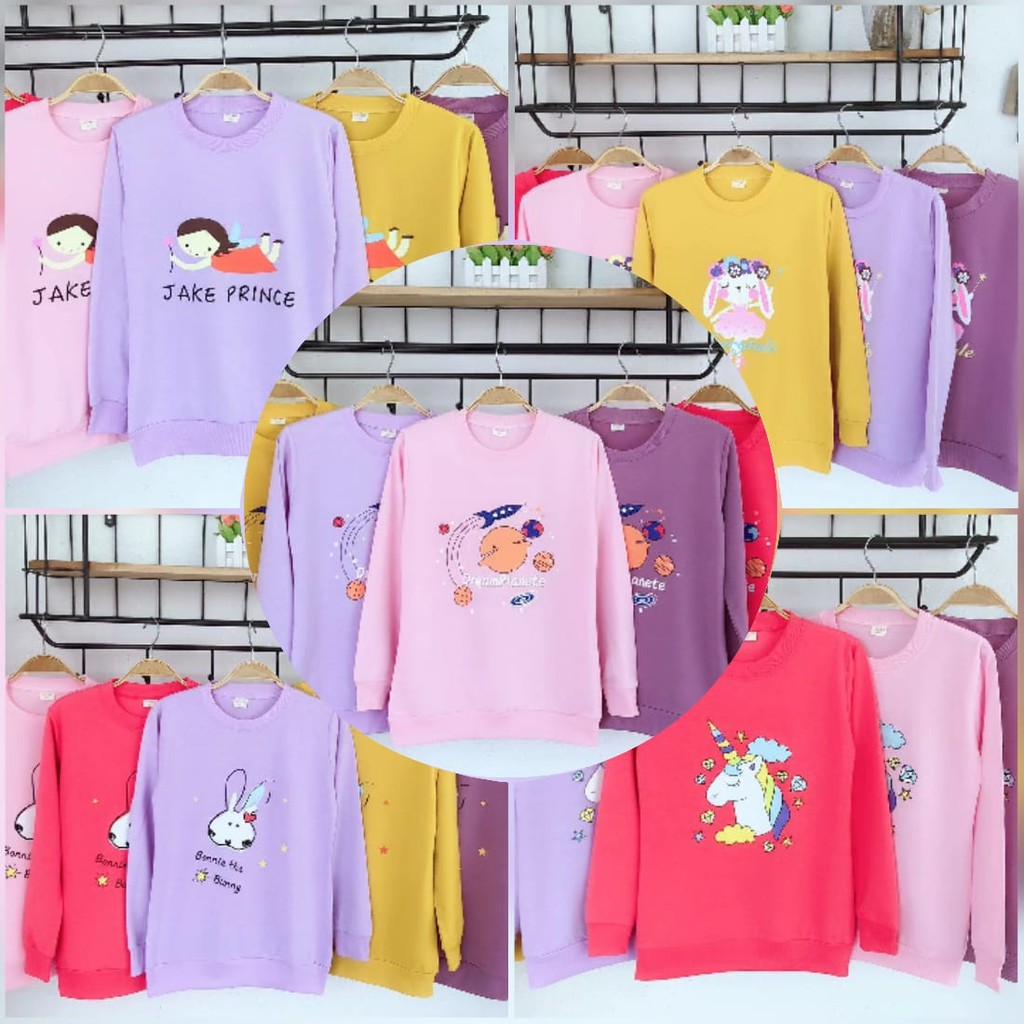 Sweater Anak Perempuan Usia 6 - 12 Tahun/ Kaos Anak Perempuan Stylish/ Sweater Anak Perempuan Import