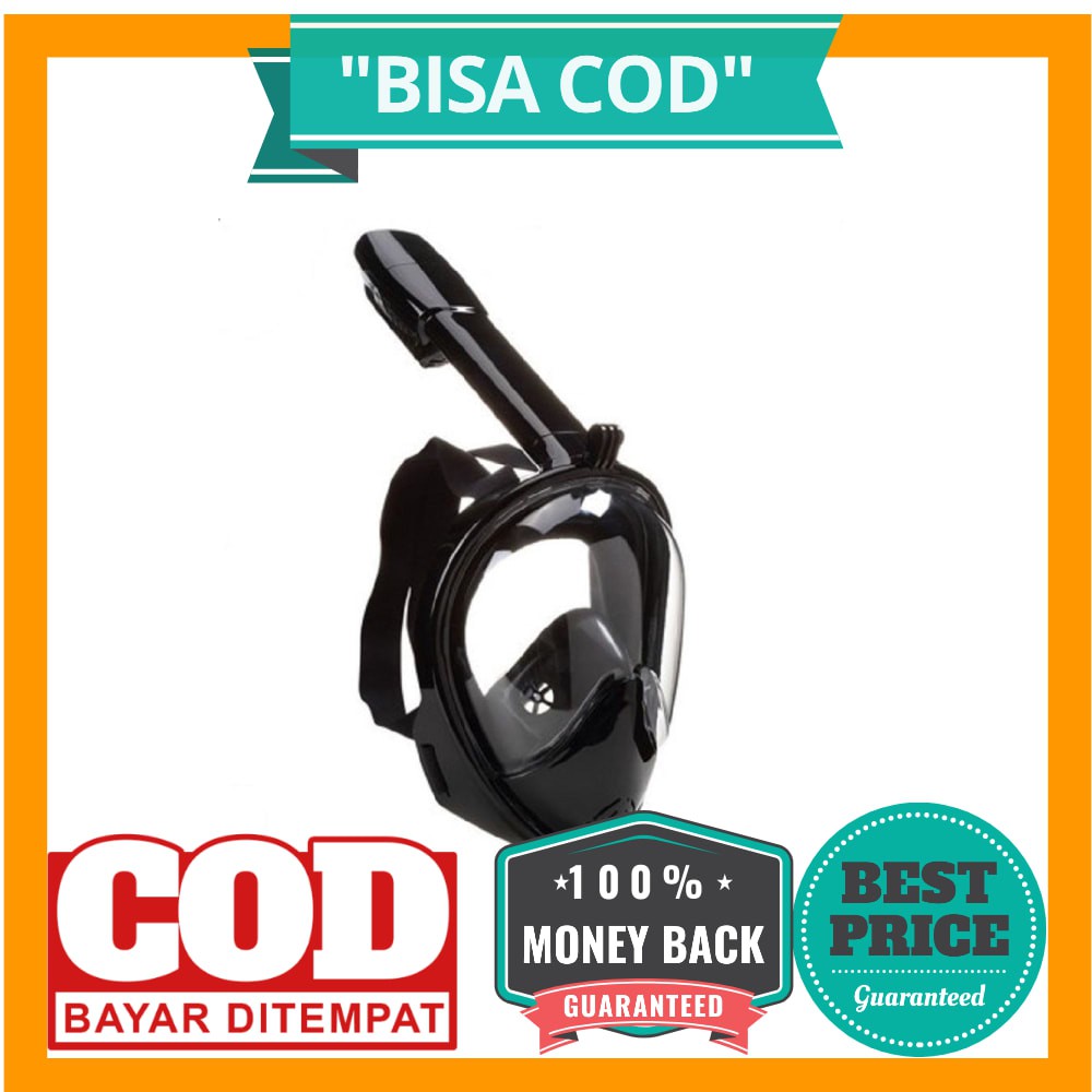 BISA COD Telesin Full Face Snorkel Diving Scuba Mask with Tripod Mount for GoPro - GP-DIV-GS3 -