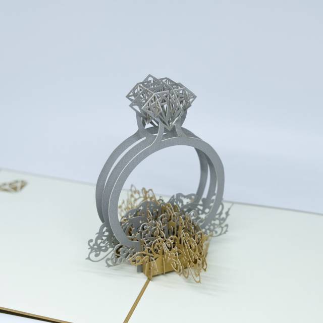 Pop Up Card Big Ring &amp; Ring Box 3D Cincin Besar Kotak Kartu Ucapan