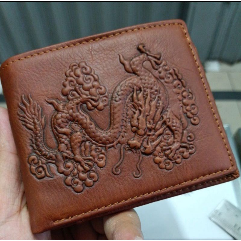 [PJC] Dompet Asli Kulit EMB-720 Dragon Original || Dompet Cowok Kulit Sapi Cetak Naga