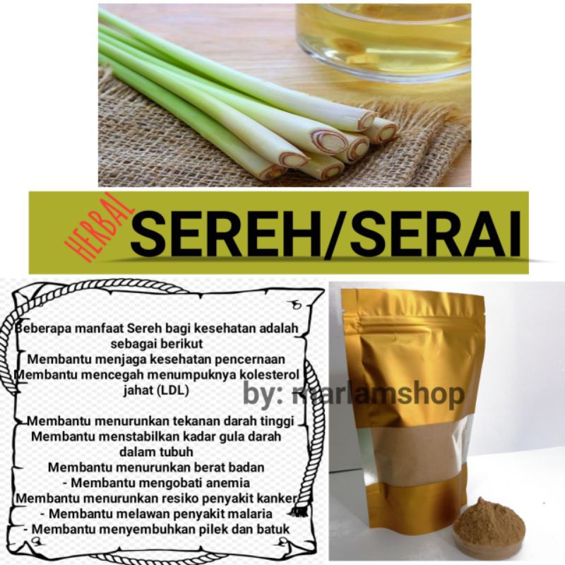 

SEREH BUBUK MURNI/SERAI BUBUK MURNI/SERAI BUBUK 100gr