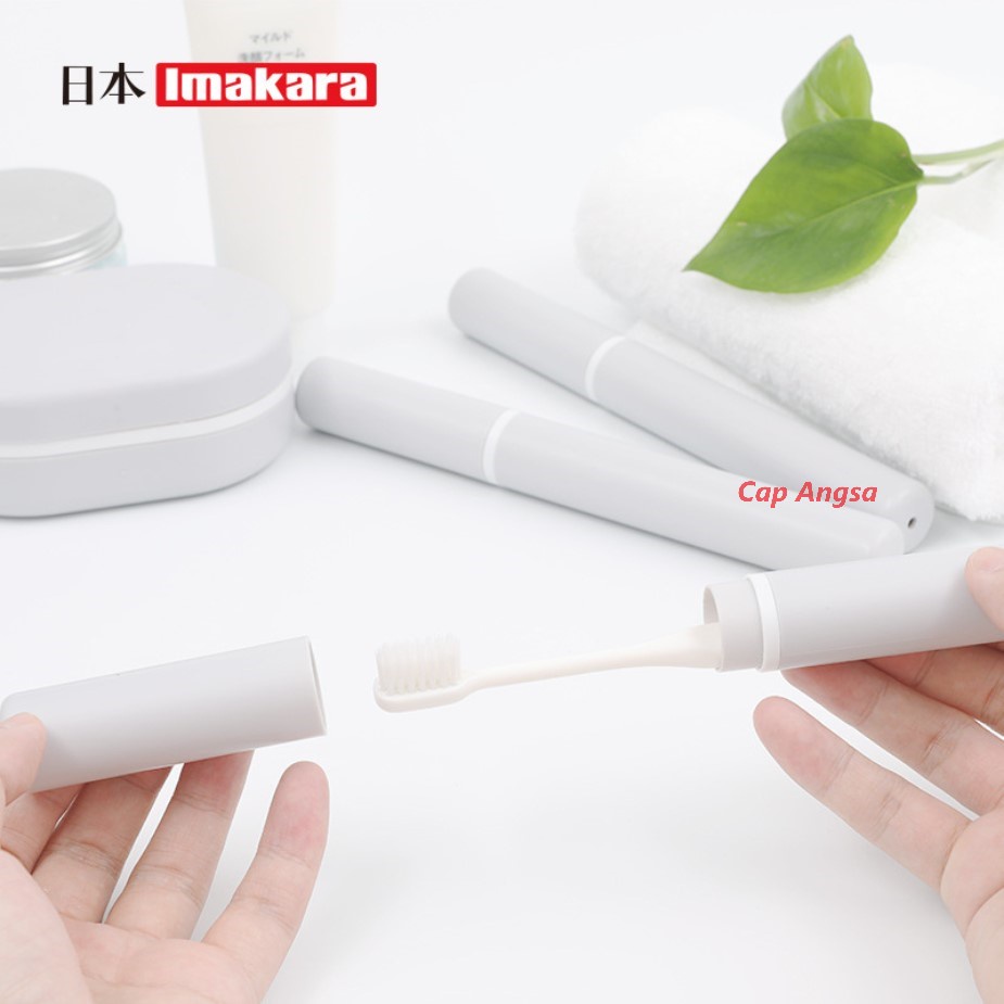 IMAKARA TEMPAT PENYIMPANAN SIKAT GIGI PORTABLE TRAVEL TOOTHBRUSH CASE TOILETRIES KIT BOX JAPANESE STYLE