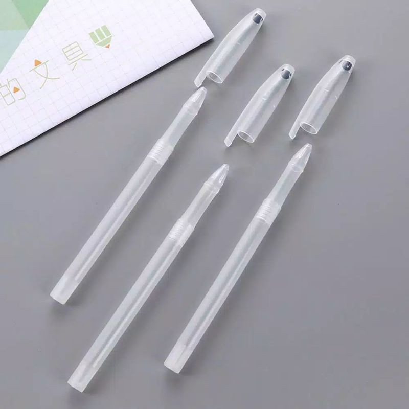 

READY STOCK Pulpen Cover Transparan Transparency 14 cm Murah Bolpen Pen Pena Tanpa Isi Tinta