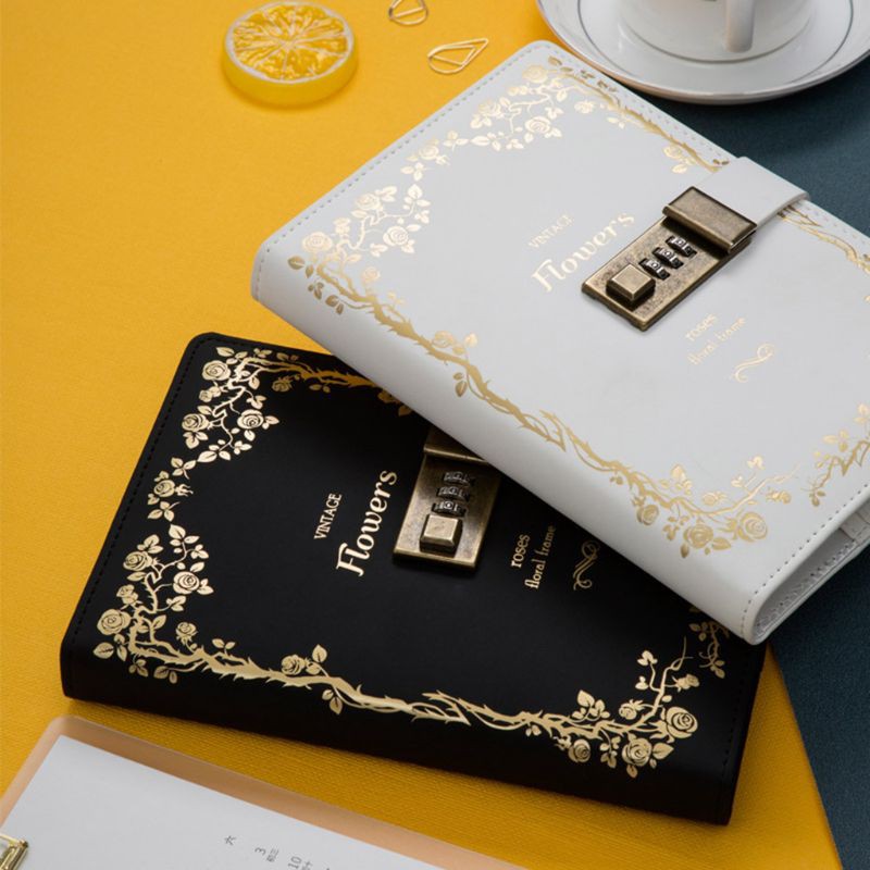 

Ongkir Gratis ya B6 Retro Notebook with Password Lock Leather Cover Traveler Diary Planner Agenda