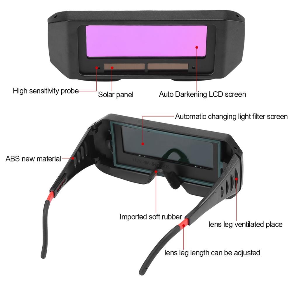 TaffGuard Kacamata Las Otomatis Auto Darkening Soldering Googles HITAM