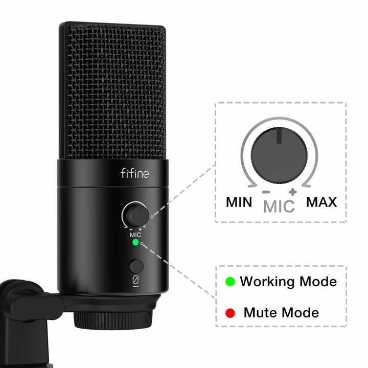 FIFINE K683B USB Microphone with Type A &amp; Type C Connectors