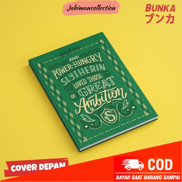 

✨ BISA COD ✨ Notebook Harry Potter Slytherin Quote Hardcover A5 Buku Catatan