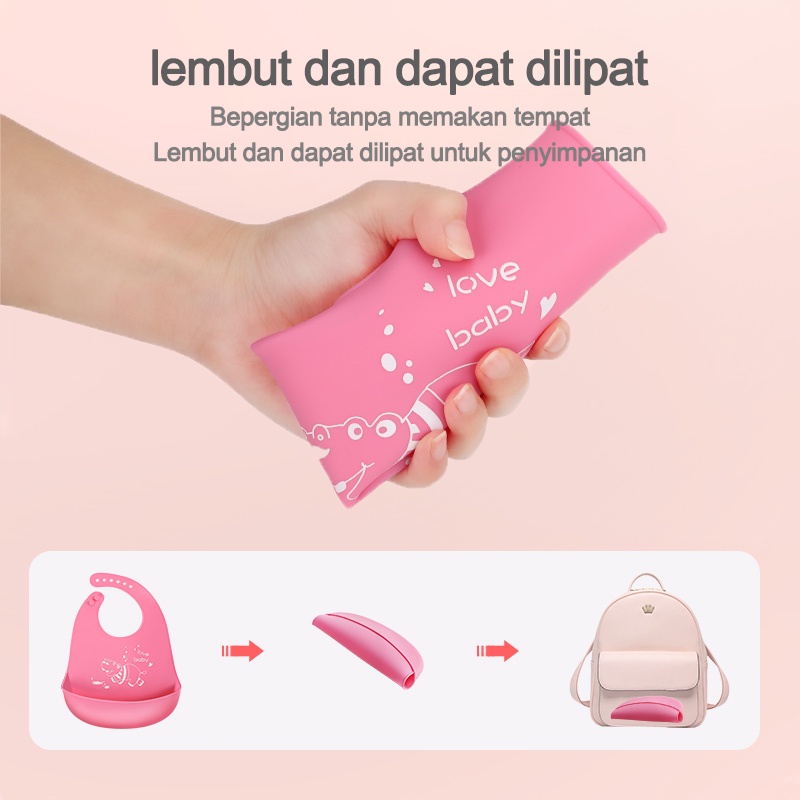 Elemek Makan Bayi BABY BIB SLABER Karet Anak Baby Burb Apron Silicon Bibs L192