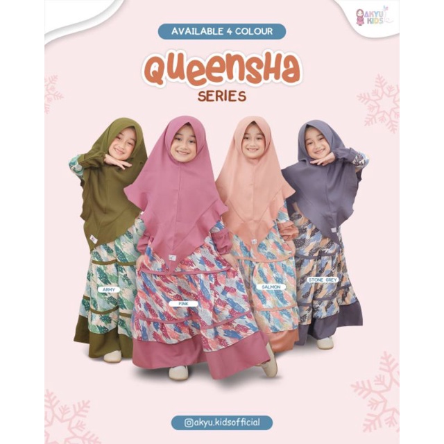 Gamis set Anak Queensha by Akyu Kids / Gamis set Khimar Anak Nyaman
