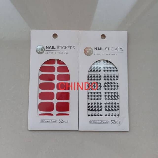 MINISO 3D NAIL STICKER KUKU ELASTIC TEXTURE ISI 32PCS