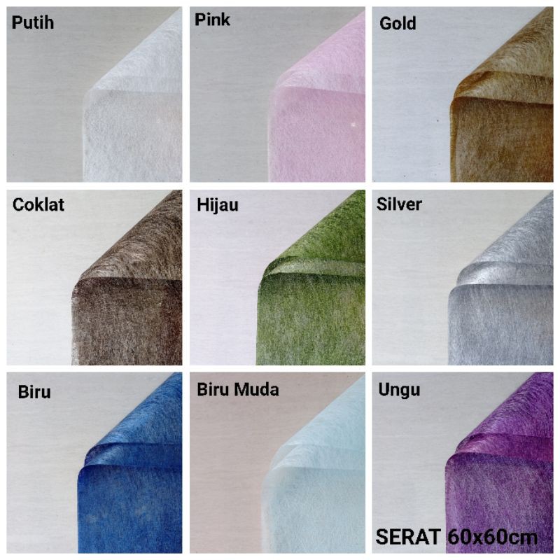 

KAIN SERAT PEMBUNGKUS BUKET FLOWER WRAPPING PAPER METALIK METALLIC CARANG KERTAS TISSUE