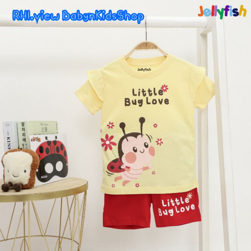 Setelan Kaos Pendek Arthropods Series Jellyfish / Baju Setelan Anak Jellyfish - Baju Set Jelly Fish 