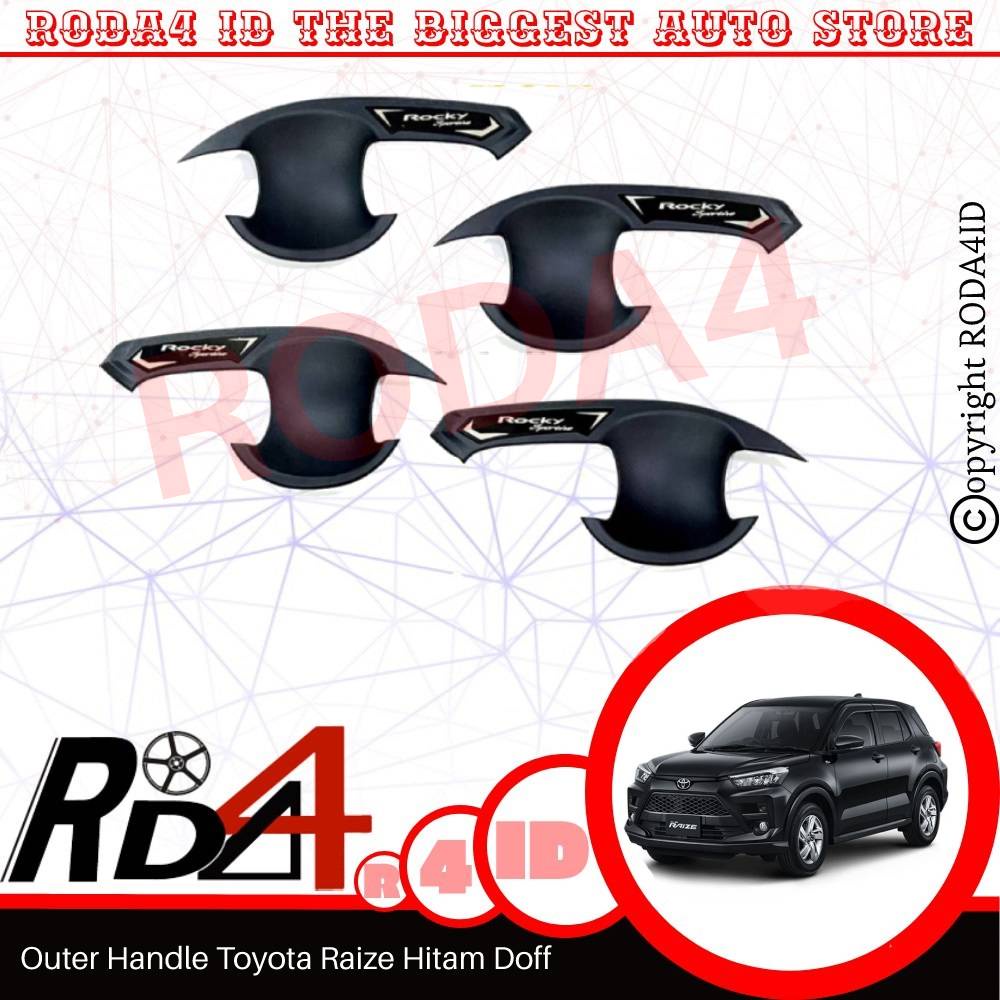 Outer Handle Toyota Raize 2021 Mangkok Pintu Mobil Hitam Doff