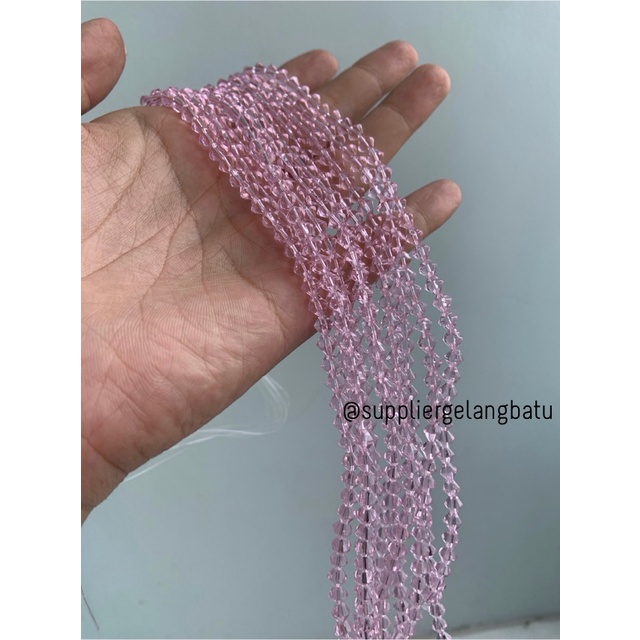 kristal BICONE AUSTRIA PINK 4mm diamond belimbing craft GELANG KALUNG