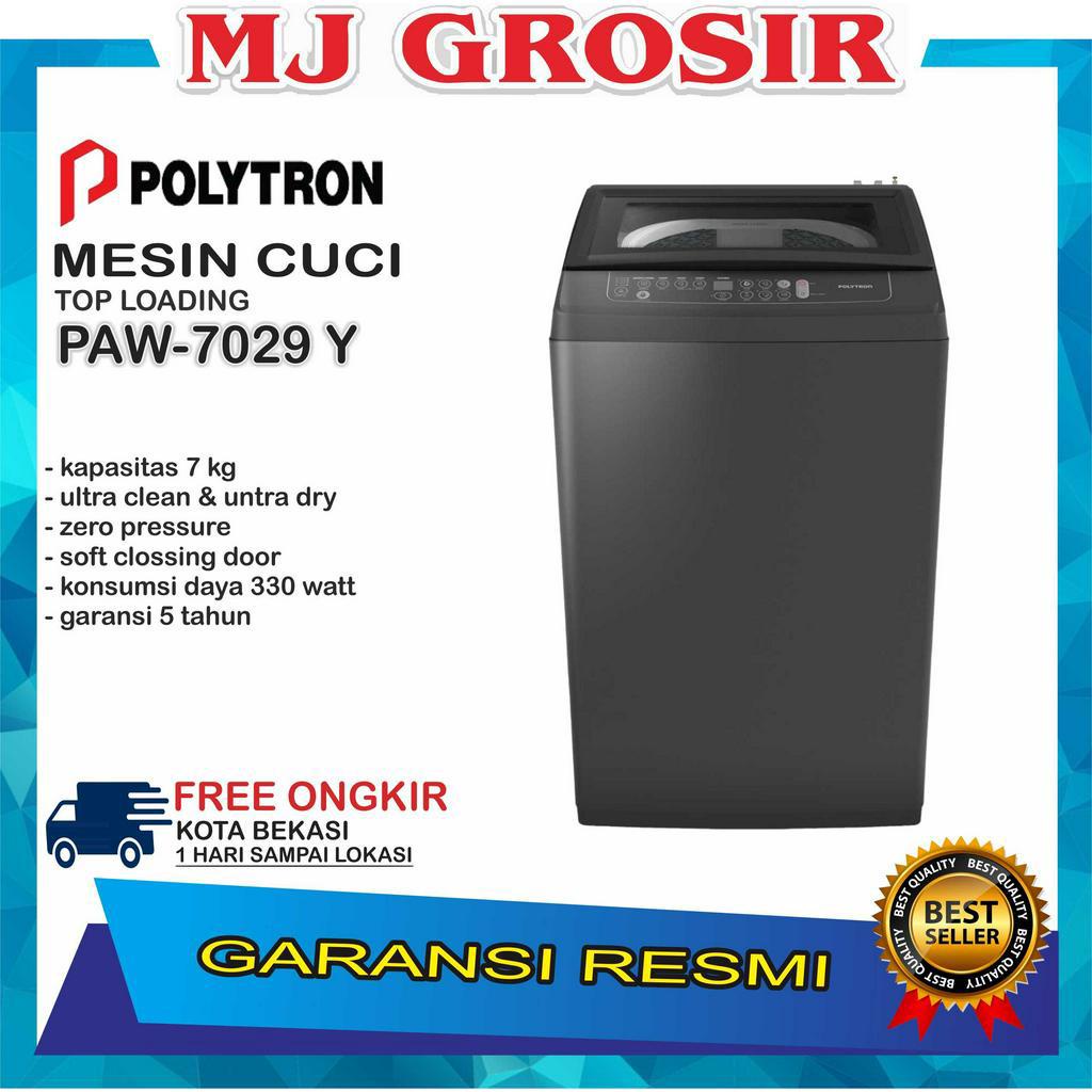 MESIN CUCI 1 TABUNG POLYTRON PAW 7029 Y TOP LOADING 7 KG ZEROMATIC