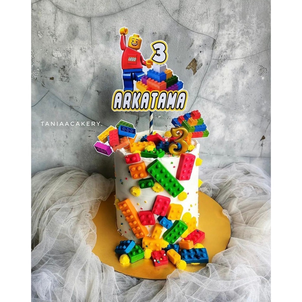 Karakter Lego Bob Topper Cake Birthday / Hiasan Kue Ulang Tahun