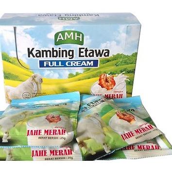 

12.12 SALE Susu kambing etawa AMH full cream + jahe merah dan rasa original isi 10 sachet