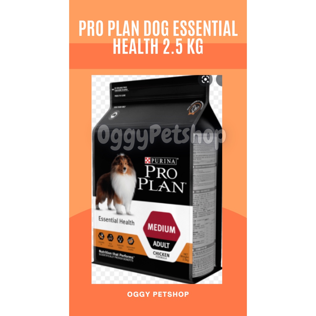 PROPLAN DOG MEDIUM Essential Health Chicken Formula  Makanan Anjing Freshpack 2.5Kg