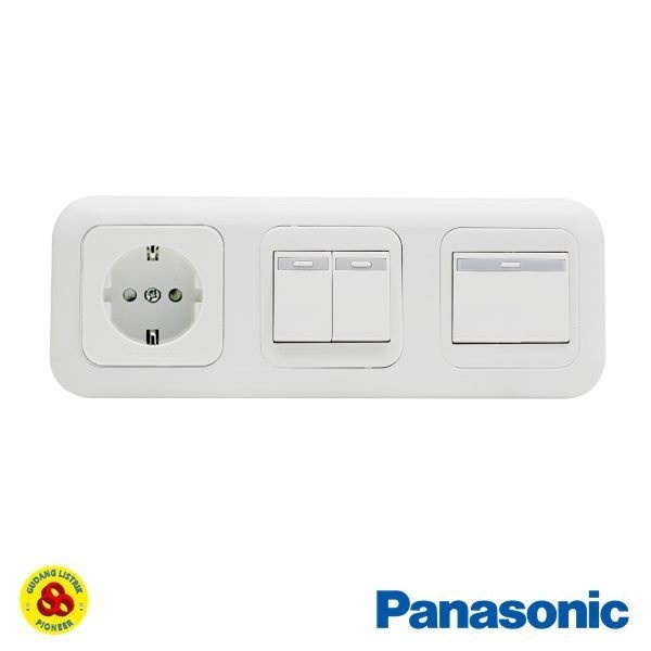 Panasonic Stop Kontak + Saklar 3 Gang Inbow WEJ7823 + 5541 + 5531 WS