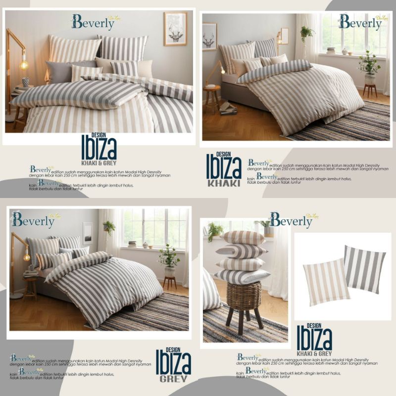 Sprei Katun Lokal HomeMade*Beverly Motif ibiza Grey/Ibiza Khaki*