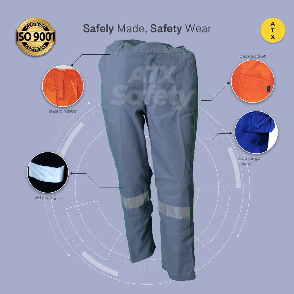 Wearpack Safety Werpak Kerja Hanya Celana Merk ATX warna Abu