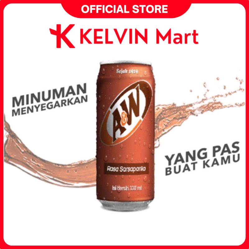 

A&W Minuman Softdrink Rasa Sarsaparila AW Kaleng 330mL | KELVIN Mart