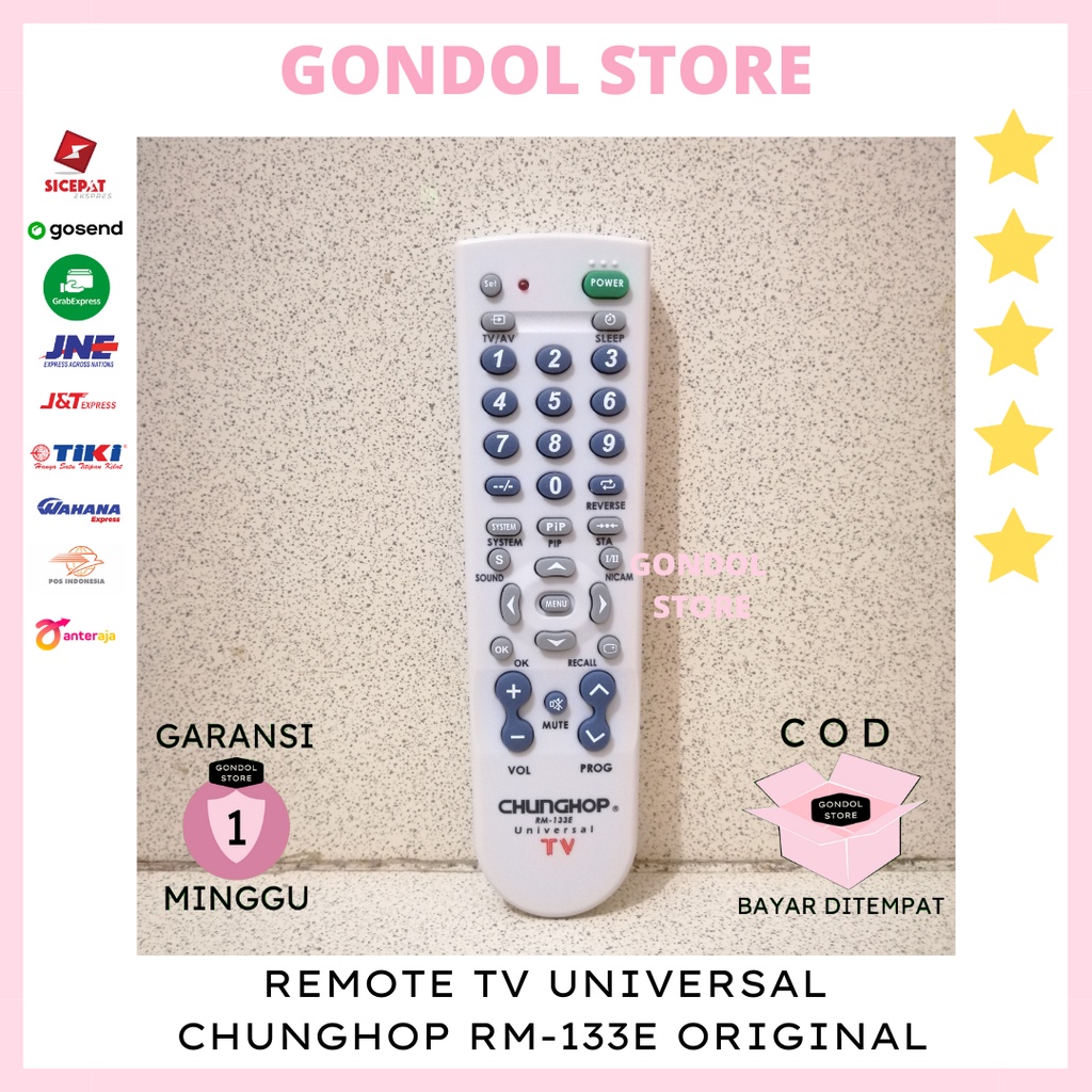 REMOTE TV UNIVERSAL CHUNGHOP RM-133E ORIGINAL PUTIH